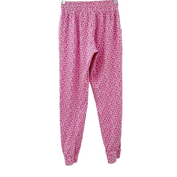 Lila and Hayes white & pink hearts Jogger style Pajama Pants women's SMALL - Picture 3 of 7